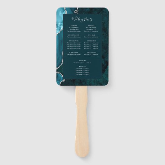 ダークテール シルバー アゲート 結婚式プログラム ハンドファン (裏面)