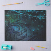 ダークデコパージュのフィリグリーの花と光 薄葉紙 (クラフト)