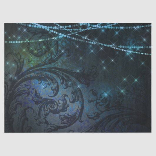 ダークデコパージュのフィリグリーの花と光 薄葉紙 (正面)