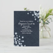 ダークデニム&ダイヤモンド誕生日パーティーの招待状 招待状 (スタンド正面)