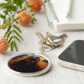 ダークデーモンとオレンジ色の煙ハロウィンキーチェーン キーホルダー (側面)