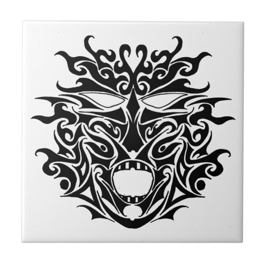 ダークトライバルタトゥーマスクセラミックタイル タイル (正面)