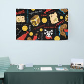 ダークトレジャーアイランドパーティー海賊旗 横断幕 (トレードショー)