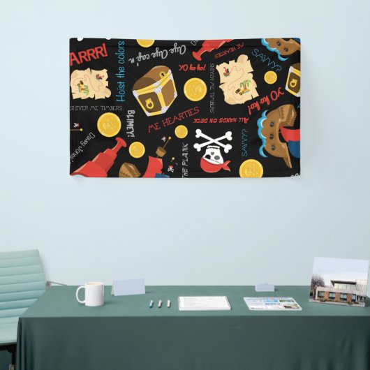 ダークトレジャーアイランドパーティー海賊旗 横断幕 (トレードショー)