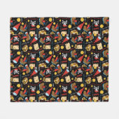 ダークトレジャーアイランドパーティー海賊 フリースブランケット (正面(横))