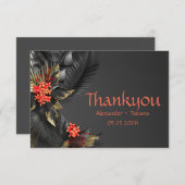 ダークトロピカルテーマ結婚ズ サンキューカード (正面/裏面)