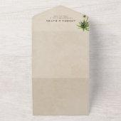 ダークトロピカルパームツリーフォトQRコードRSVP 結婚's オールインワン招待状 (外側)