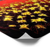 ダークドラゴンフラワーフィールドファンタジーインクアートプリント ポスター (角)