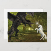 ダークドラゴン対ユニコーンバトル魔法 ポストカード (正面/裏面)