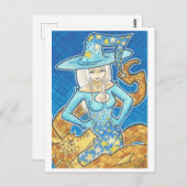 ダークドラゴン+魔女ファンタジーアートポストカードの準備 ポストカード (正面/裏面)