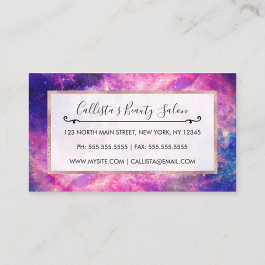 ダークナイトグラディエント銀河系白熱［赤熱］光を放つ〔占星術の〕十二宮図星空S ロイヤリティカード (裏面)