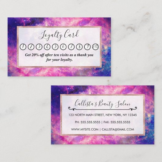 ダークナイトグラディエント銀河系白熱［赤熱］光を放つ〔占星術の〕十二宮図星空S ロイヤリティカード (正面/裏面)