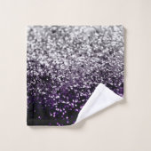 ダークナイトパープルブラックシルバーグリッター#1 #shiny バスタオルセット (ウォッシュタオル)