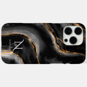 ダークナイト金ゴールドグリッター大理石カスタマイズ Case-Mate iPhoneケース (裏面 (横))