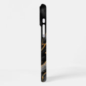 ダークナイト金ゴールドグリッター大理石カスタマイズ iPhoneケース (左側面)