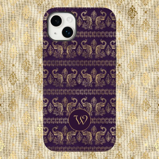 ダークナス金ゴールドヴィンテージピーコックとモノグラム Case-Mate iPhoneケース