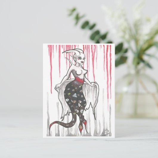 ダークニンフ眼球悪魔マンガファンタジーアート ポストカード (スタンド正面)