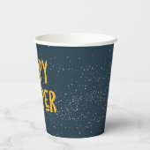 ダークネイビーとイエローハッピーキャンピングカップ 紙コップ (裏面)