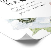 ダークネイビーとブッシュ フラワー フレーム ミモザ バー ポスター (角)