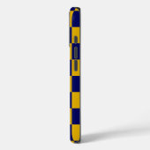 ダークネイビーとマスタードイエローチェッカーボード Case-Mate iPhoneケース (裏面 / 左)