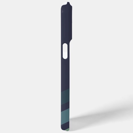 ダークネイビーと緑の対角線ストライプ材 Case-Mate iPhoneケース (裏面 / 右)