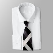 ダークネイビーの対角ギンガム、ライトグレー ネクタイ (タイ)