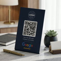 ダークネイビーのGoogleレビューQRコードロゴ