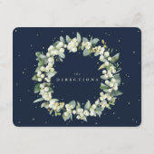 ダークネイビースノーベリー+ユーカリブーケの方向 エンクロージャーカード (裏面)