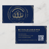 ダークネイビーチキンエッグQRコード 名刺 (正面/裏面)