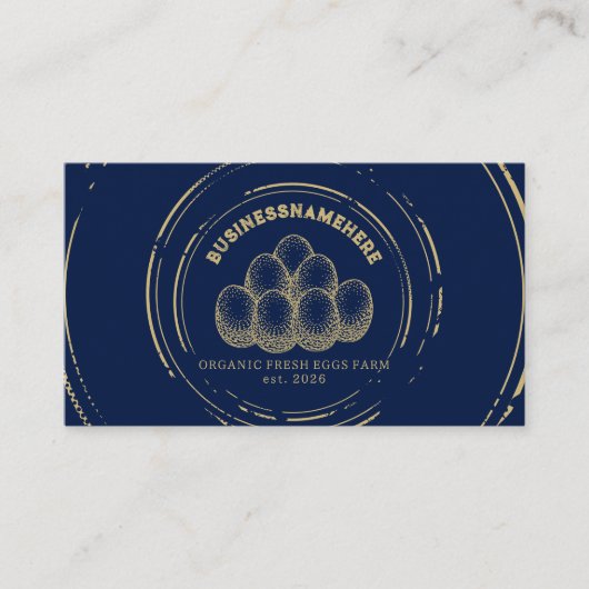 ダークネイビーチキンエッグQRコード 名刺 (正面)