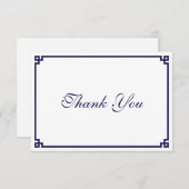 ダークネイビーブルーギリシャ鍵縁ど サンキューカード (正面/裏面)
