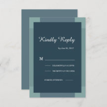 ダークネイビーブルーグリーンターコイズモダンウェディングsvp