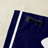 ダークネイビーブルーコースタルスティングレイ航海のマンタレイ ビーチタオル (インサイチュ)