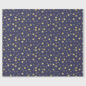 ダークネイビーブルーゴールデンシックドットラッピング紙 ラッピングペーパー (フラット)