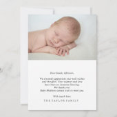 ダークネイビーブルーハローベビー誕生発表カード 招待状 (裏面)