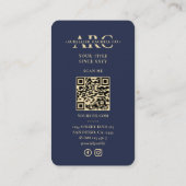 ダークネイビーブループロフェッショナルマーケティングモノグラム 名刺 (裏面)