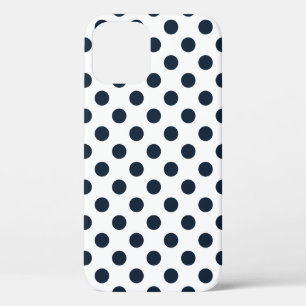 ダークネイビーブルー水玉模様 iPhone 12ケース