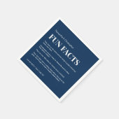 ダークネイビーブルー白カスタムおもしろいファクト結婚リスト スタンダードカクテルナプキン (角)