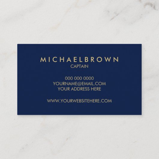 ダークネイビーブルー航海のいかり 名刺 (裏面)