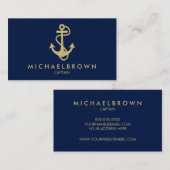 ダークネイビーブルー航海のいかり 名刺 (正面/裏面)