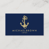 ダークネイビーブルー航海のいかり 名刺 (正面)