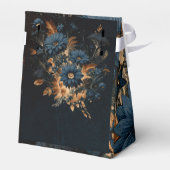 ダークネイビーブルー&金ゴールド素朴グラムボホ結婚ズ フェイバーボックス (裏面サイド)