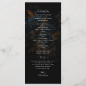 ダークネイビーブルー&金ゴールド素朴グラムボホ結婚ズ プログラム (裏面)