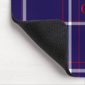 ダークネイビープレイド赤い白モノグラムのいマウスパッド マウスパッド (コーナー)