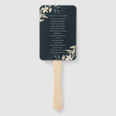 ダークネイビーホワイトグリーンフローラ結婚式 プログラム ハンドファン (裏面)