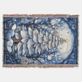 ダークネイビーモダンクリスマスツリー冬 スローブランケット (正面)