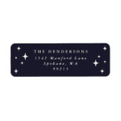 ダークネイビーレトロスター差出人住所 ラベル (正面)