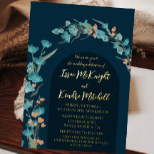 ダークネイビー水色フローラアーチ