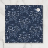 ダークネイビー白い野結婚花ありがとう フェイバータグ (裏面)