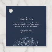 ダークネイビー白い野結婚花ありがとう フェイバータグ (正面)